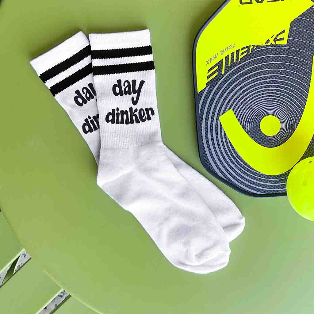 Funny Pickleball Crew Socks for the Day Dinker