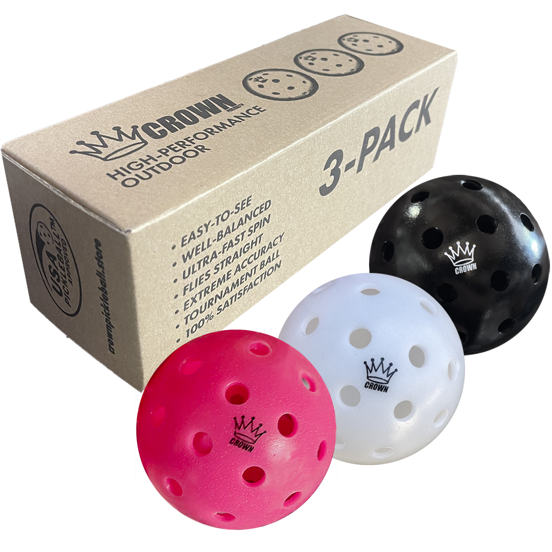 CROWN PICKLEBALL - High-Performance NEAPOLITAN OUTDOOR Pickleballs  - RETAIL (102-PACK PINK, COCONUT, BLACKBERRY)